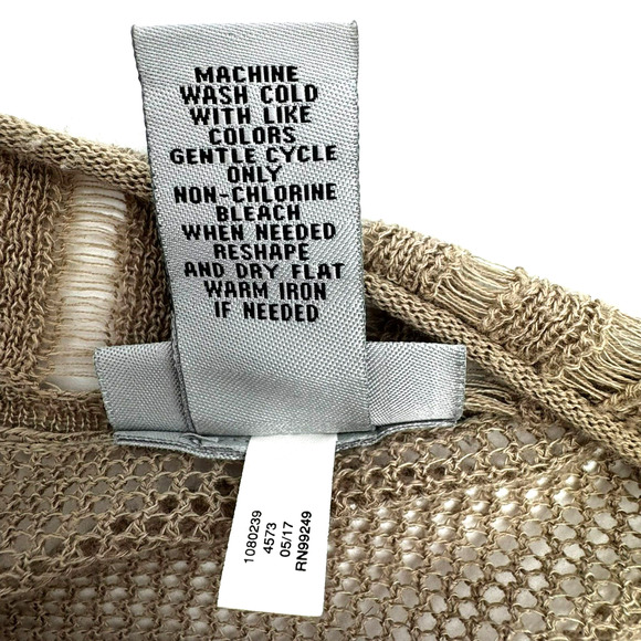 CATHERINES Womens 4X Beige Crochet Short Sleeve Long Cardigan Open Cover Up Boho - Picture 5 of 8